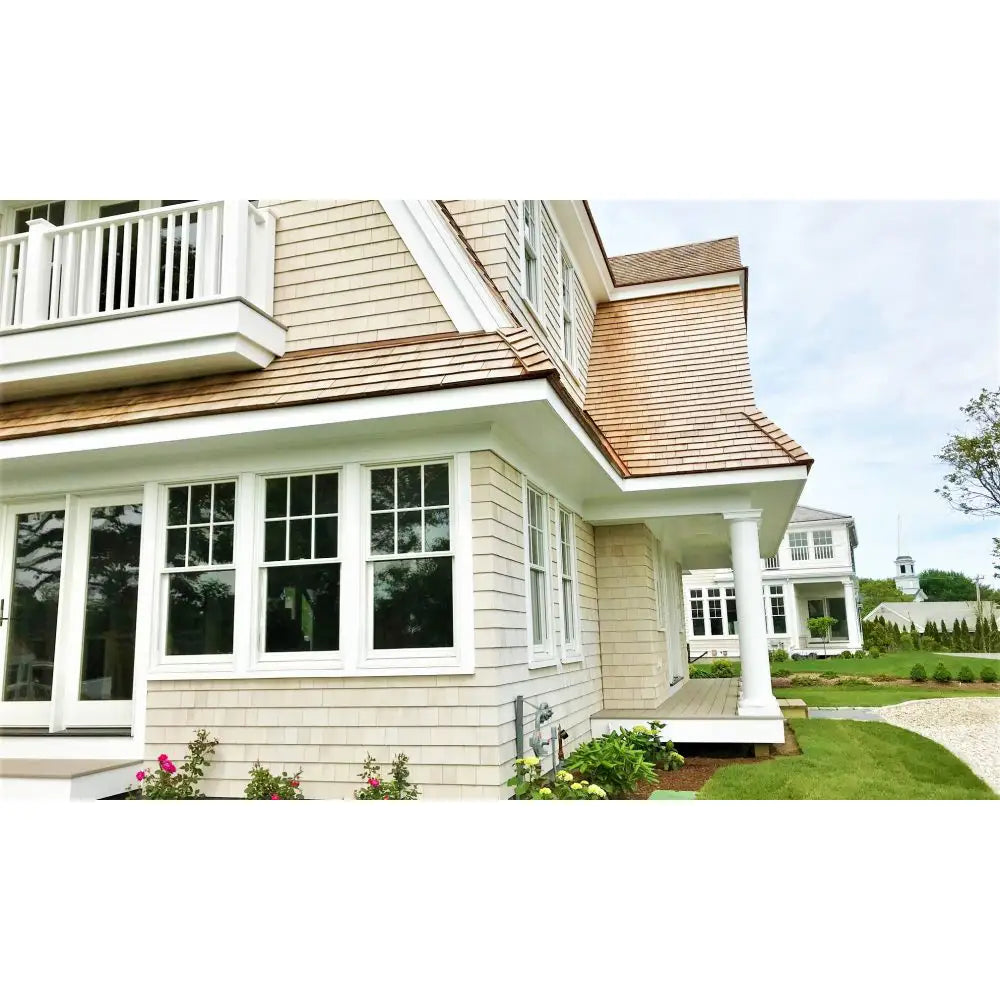 SBC Eastern White Cedar Shingles Factory-Finished Enviro Bleach Freshly Installed