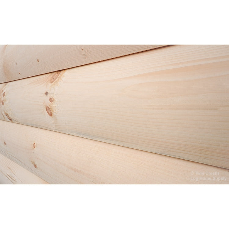 6x12 White Pine "D" Log (Installed Front Angled)