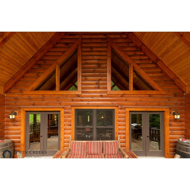 Installed 8x8 White Pine "D" Logs (Finished In Proluxe Log and Siding Natural Oak)