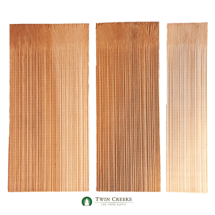 Western Red Cedar R&R Sidewall Shingles (Variable Widths) - Grooved Texture