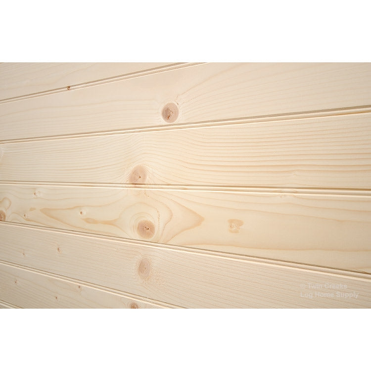 1x8 Spruce Tongue & Groove Paneling - Installed Angled Close (Beaded)