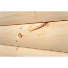 2x12 White Pine "D" Log Siding - Installed Angled Closeup